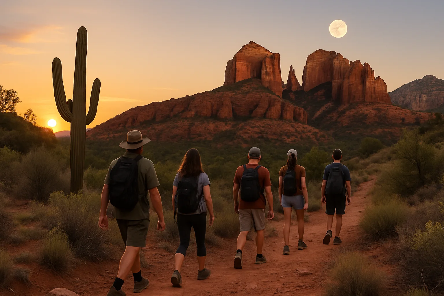 AI-generated illustration of Red Rock State Park Moonlight Hike
