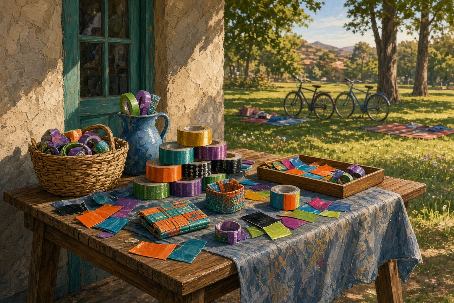AI-generated illustration for CQL Annex Program : Fall Break Program : Duct Tape Creations Workshop; not a photograph of this event or location