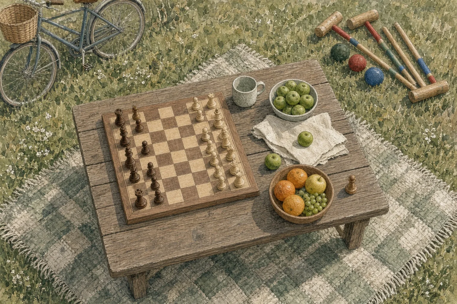 AI-generated illustration for Casual Chess; not a photograph of this event or location