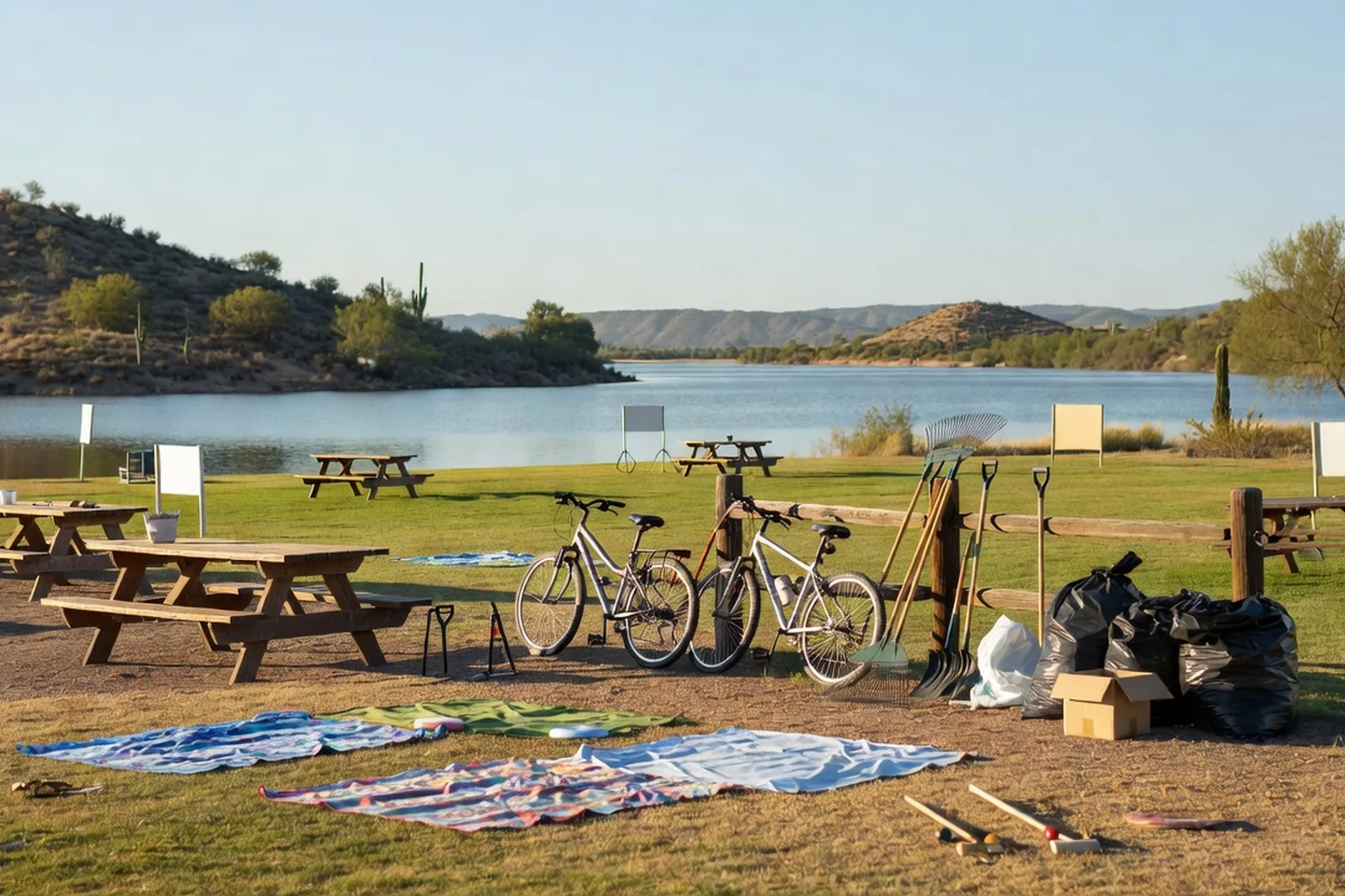 AI-generated image of the setting for Lake Pleasant Monday Clean-Up Crew