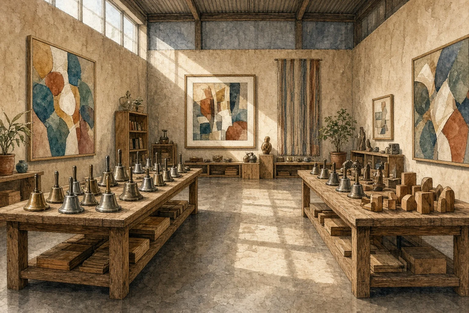 AI-generated illustration for Harmonius Handbells; not a photograph of this event or location