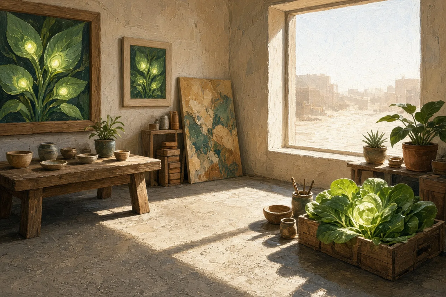 AI-generated illustration for Try It Tuesday: Glowing Spinach; not a photograph of this event or location