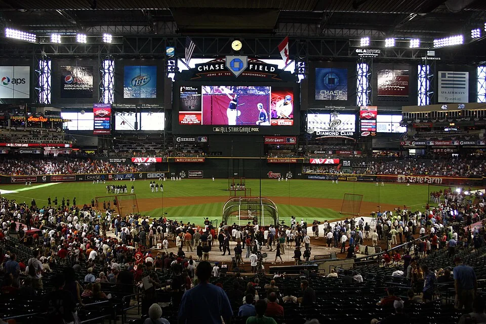 Chase Field interior during an Arizona Diamondbacks home game